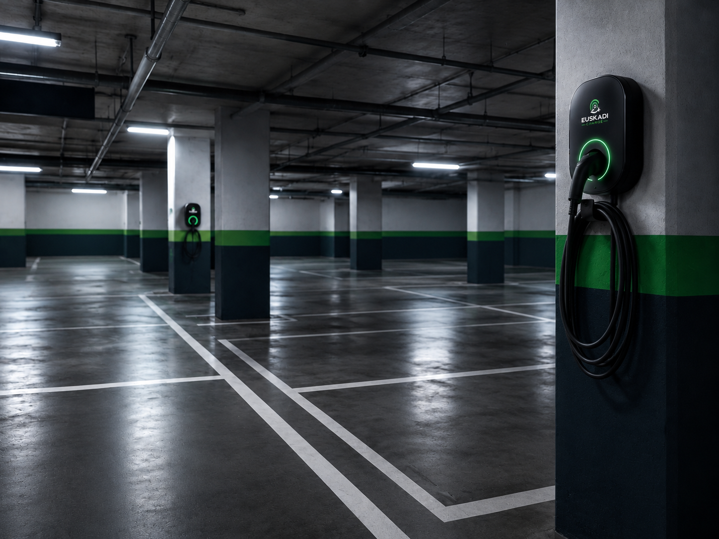 Instalación de cargador para coche eléctrico en garaje comunitario en Euskadi